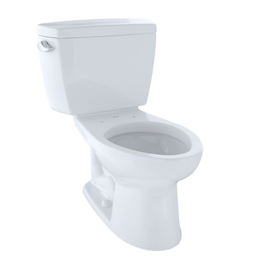 Toto CST744SLB#01 Drake 1.6 GPF Elongated Toilet with Bolt Down Lid Toilet 2 Piece Cotton 